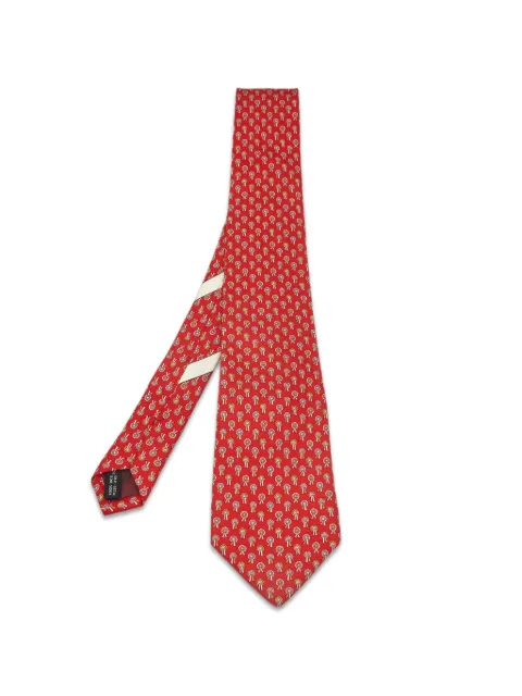 Ferragamo Pre-Owned prize ribbon print tie Red 1382312