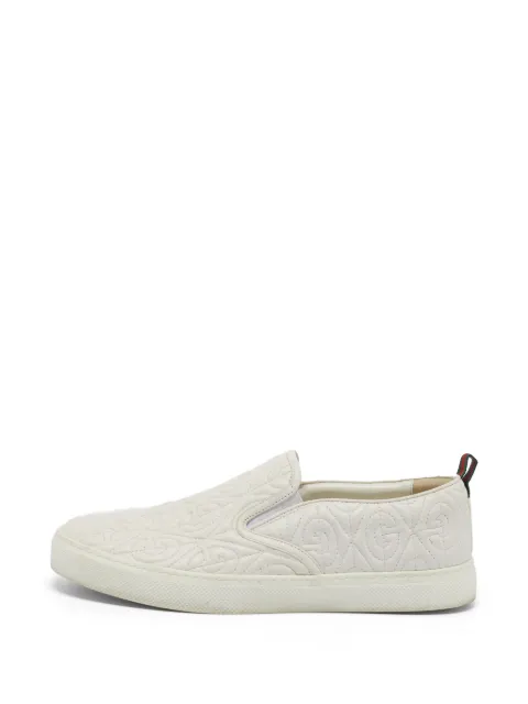 Gucci Pre-Owned Rhombus slip-on sneakers White 1404007