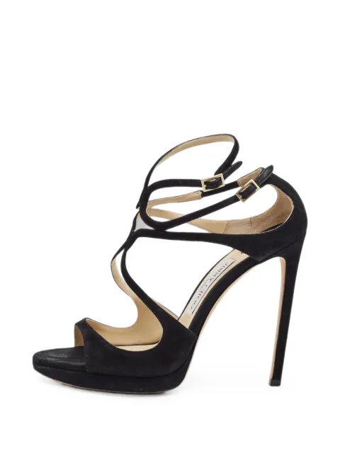 Jimmy Choo Pre-Owned Lancer looping-strap sandals Black 1396997