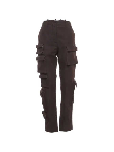 Off-White Pre-Owned multi-pocket gabardine cargo pants Brown 1387508