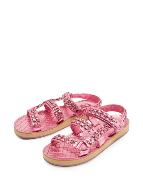 CHANEL Pre-Owned Dad quilted chain-link sandals Pink 1386424