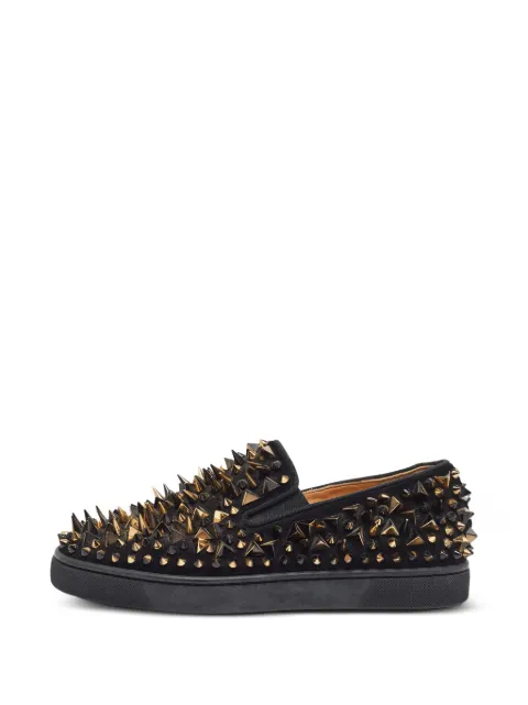 Christian Louboutin Pre-Owned Pik Boat spiked sneakers Black 1388259