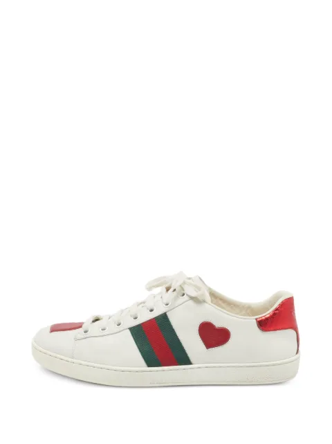 Gucci Pre-Owned Ace heart-detail sneakers White 1369760