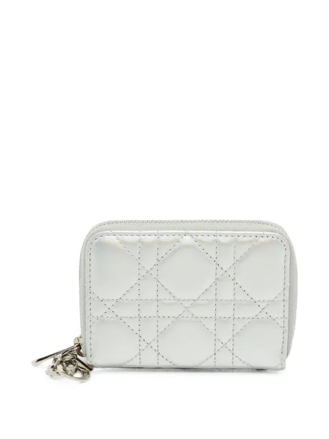 Christian Dior Pre-Owned 2023 Lady Dior Voyageur Cannage wallet Silver 1388893