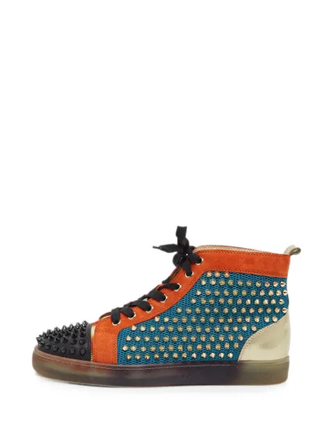 Christian Louboutin Pre-Owned Louis Orlato mesh lace-up sneakers Blue 1385377