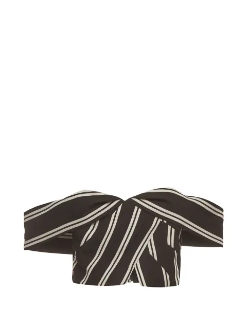 alice + olivia striped off-shoulder top Black 1382718