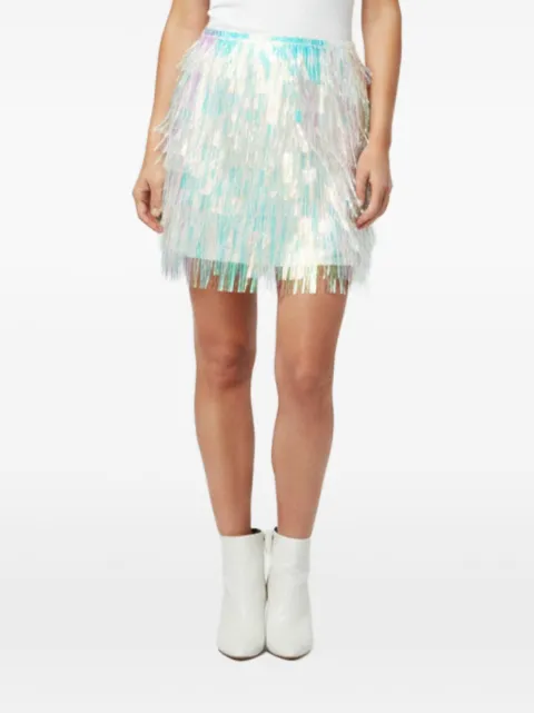 Dolce & Gabbana Pre-Owned iridescent fringed mini skirt Blue 1388755