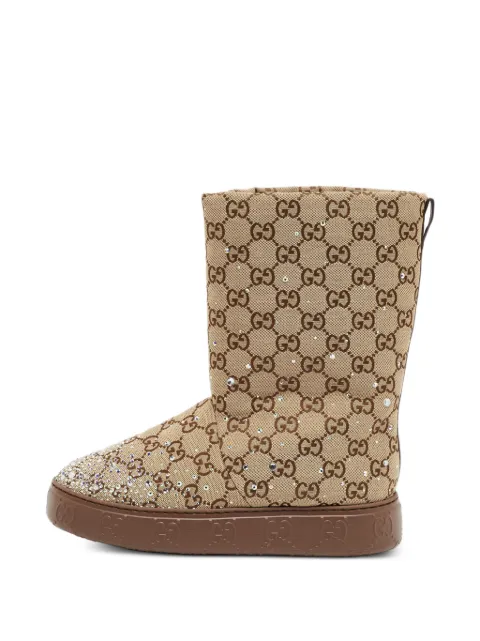 Gucci Pre-Owned Microguccissima crystal-embelishments snow boots Neutrals 1382489