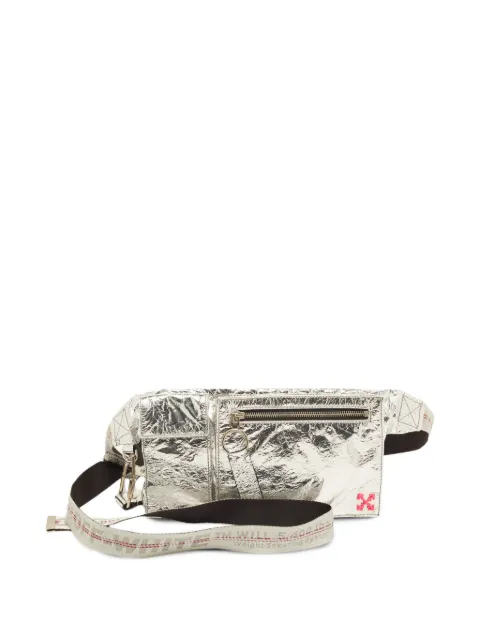 Off-White Pre-Owned crinkle leather belt bag Silver 1369098