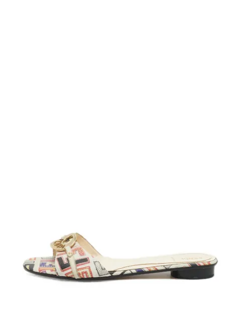 Fendi Pre-Owned FF motif buckle sandals Neutrals 1369071