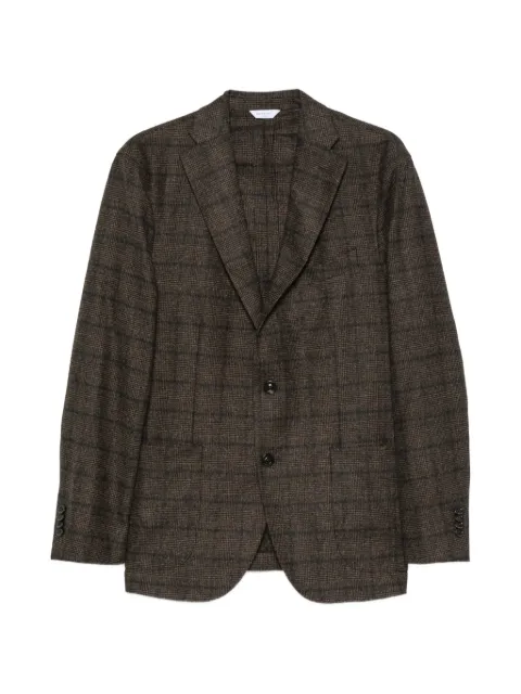 Boglioli check-pattern wool jacket Brown FB5019N1302E