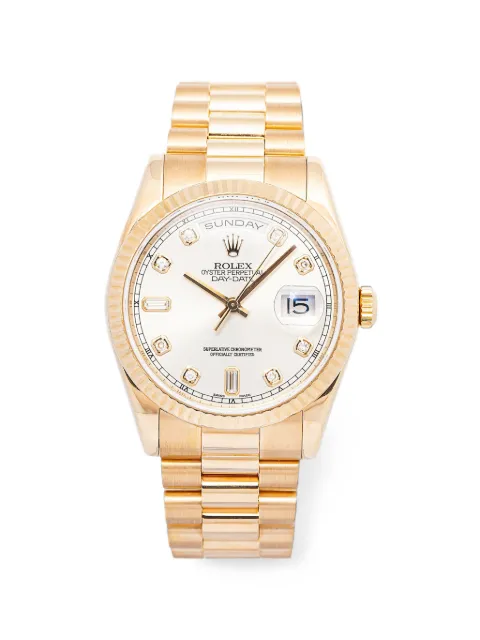 Rolex Day-Date fluted bezel 36mm watch White 118235