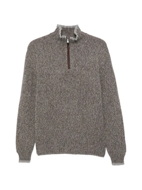 Fedeli long-sleeve half-zip sweater Brown MU006489
