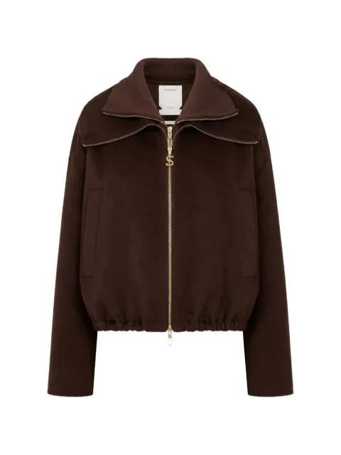 Sportmax zip-up wool jacket Brown 2622086012600