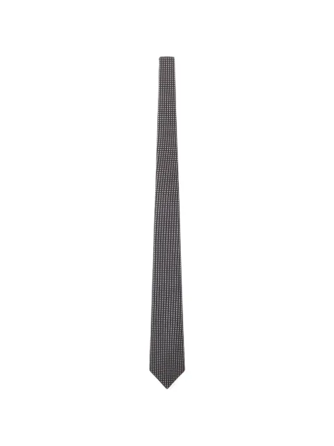 TOM FORD geometric-pattern silk tie Black STI003S0236