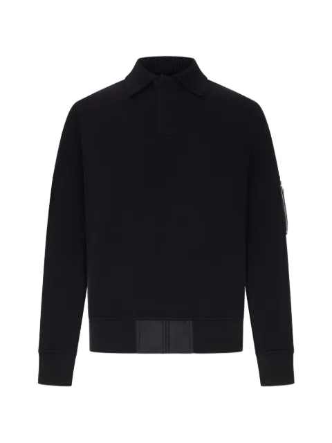 sacai zip-pocket wool sweater Black 2604129