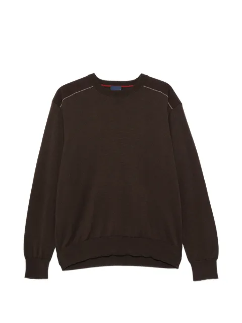 Paul & Shark contrast-trim crew-neck sweater Brown 16311053