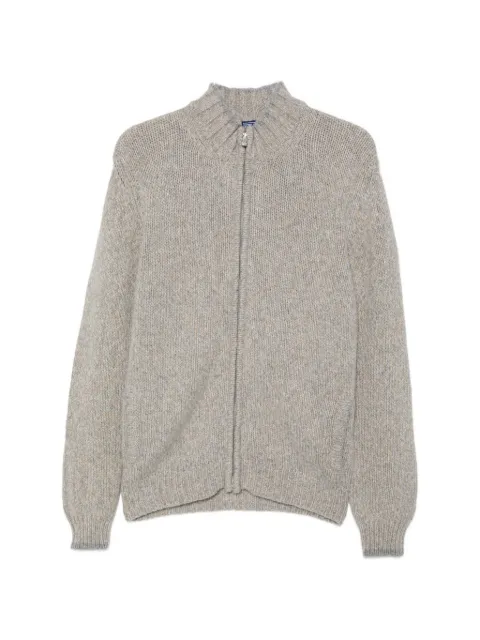 Fedeli zip-fastening chunky-knit cardigan Grey MU006277