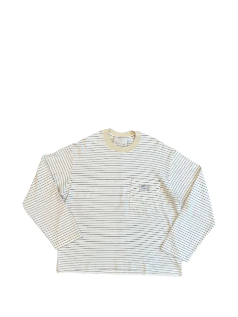 Song For The Mute striped long-sleeve T-shirt White 262MJP021FZJRIVY