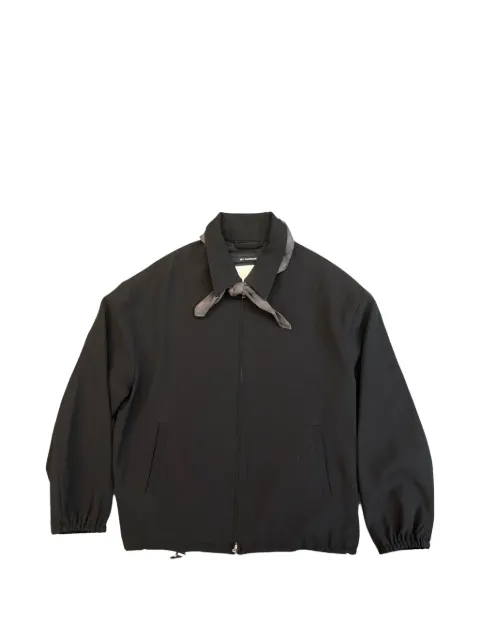Song For The Mute Slim Coach scarf-detail jacket Black 262MJK122PGBDBLK