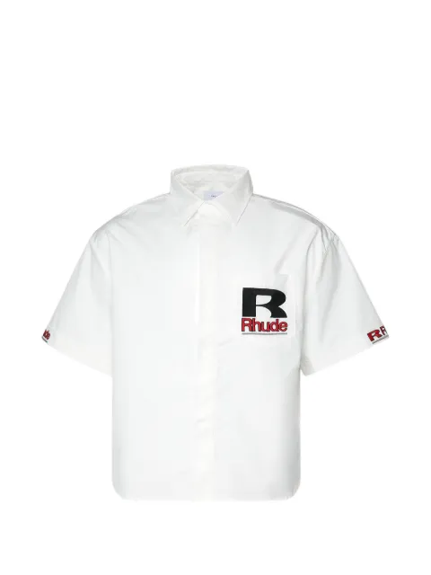 RHUDE Petrol oversized mechanic shirt White RHPF26SS03012