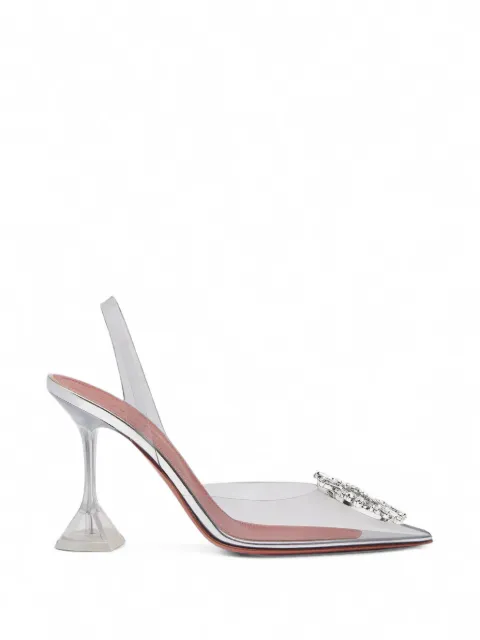 Amina Muaddi Begum glass sling 95 transparent pvc pumps White SB002095P001TR001