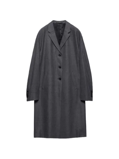 Prada single-breasted cashmere and wool coat Grey P656TSOOO11FT