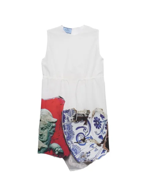 Prada printed compact fabric dress White P3T60SOOO6685