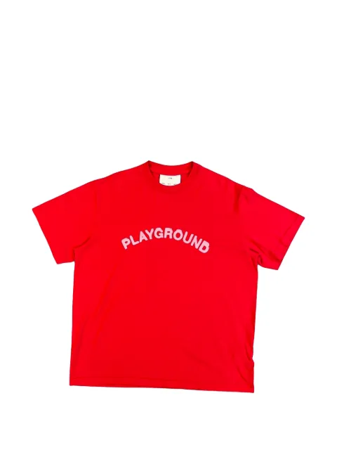 Song For The Mute Playground slogan-print T-shirt Red 262MTS035P12DRPERED