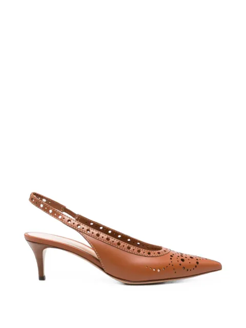 Gianvito Rossi perforated leather slingback pumps Brown G9565955CUO