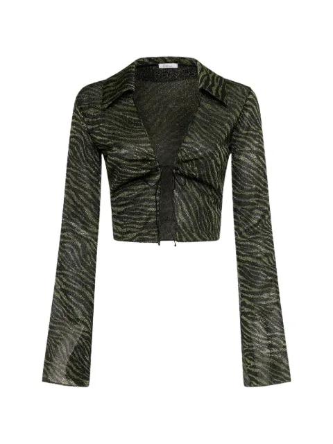Oséree Animalier slim-fit shirt Green LSHS261