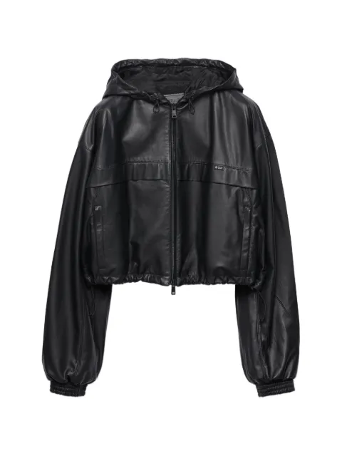 Prada hooded nappa-leather jacket Black 58A320SOOO6914