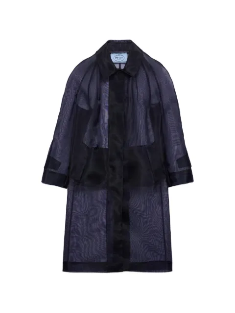 Prada single-breasted crinoline coat Blue P669TSOOOC61