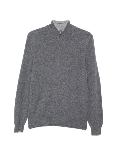 Fedeli half-zip knitted sweater Grey MU008411B