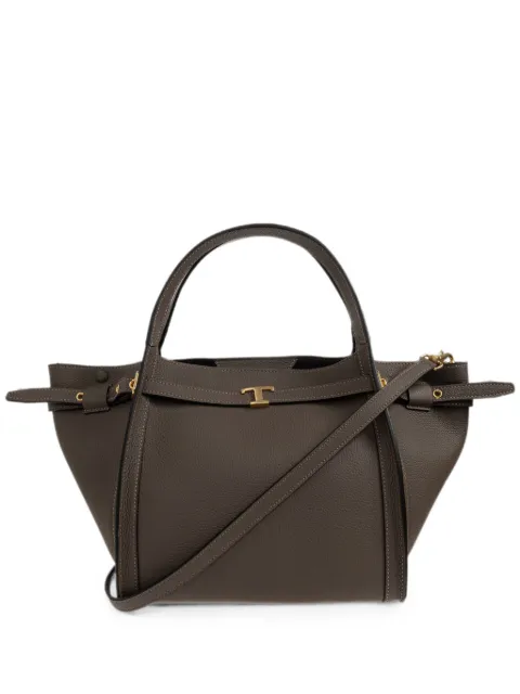 Tod's T Signature shopping bag in leather small Brown XBWTIMA0200WKA
