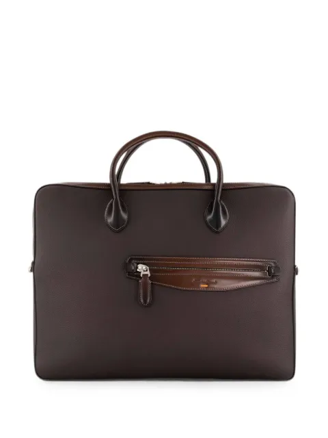 Santoni grained leather tote bag Brown UIBBA2868BSACSUT50
