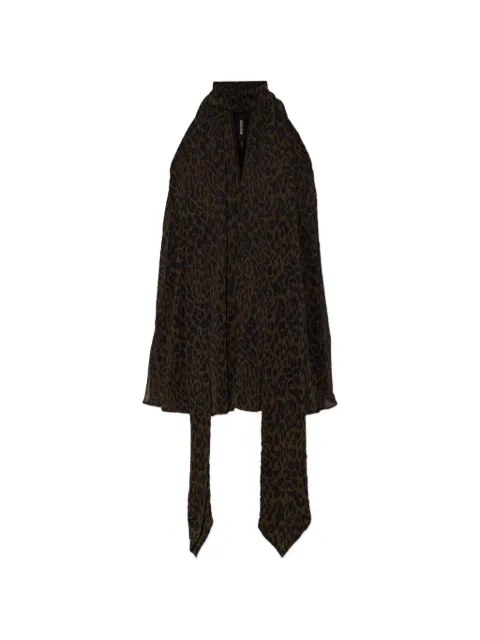 ROTATE BIRGER CHRISTENSEN halterneck bow top leopard Brown 1152383088