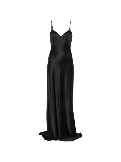 Max Mara satin-finish back-cutout dress Black 2621226024600
