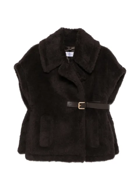 Max Mara belted faux-fur gilet Brown 262436212000
