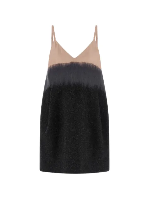 Tela color-block brushed-effect mini dress Black 010318010598