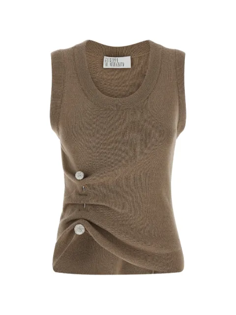 Giuseppe Di Morabito crystal-embellished ruched top Brown 07PFKNT420X1676028