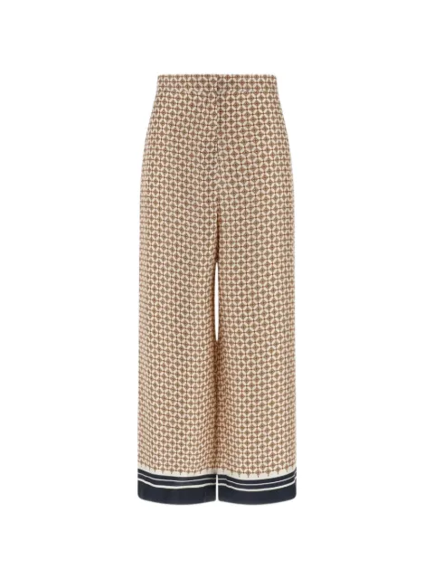 Max Mara silk-twill foulard-print trousers White 261613101165000