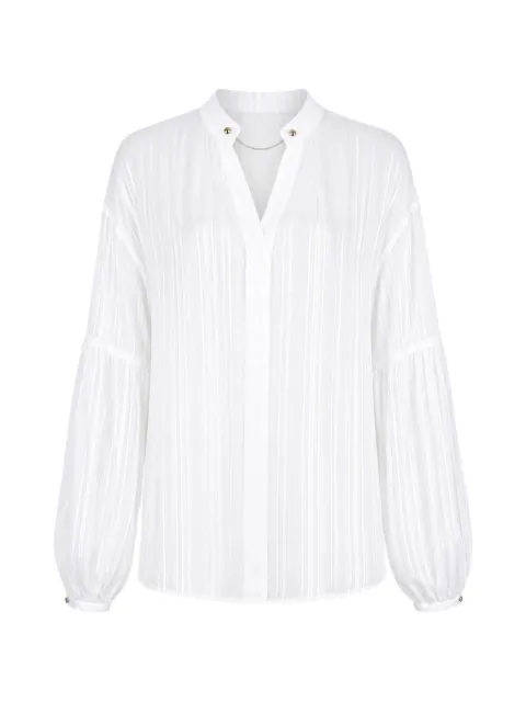 LIU JO plissé-effect long-sleeve blouse White WA6471T413A10701