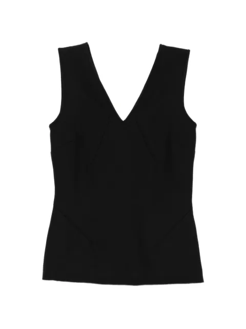 Dolce & Gabbana Pre-Owned 2000s V-neck hook-fastening top Black DG250BC