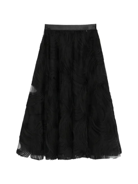 NISSA textured flared midi skirt Black FS16841