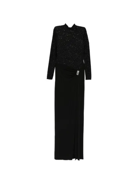 NISSA crystal-embellished ruched maxi dress Black RS16860