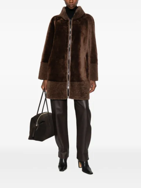 Suprema x Eraldo shearling-panelled reversible coat Brown A043M0226