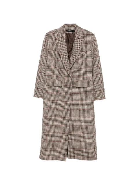Federica Tosi Prince of Wales check double-breasted coat Neutrals 30109308