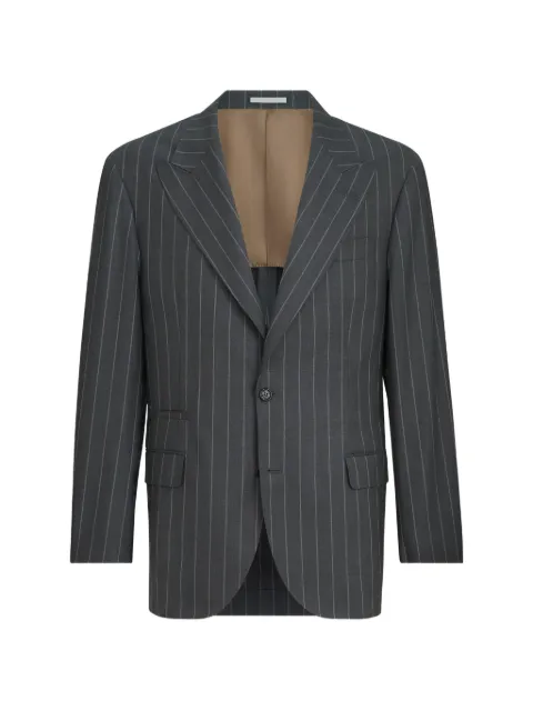 Brunello Cucinelli chalk-stripe Tailor blazer Grey MG4658BFCC002