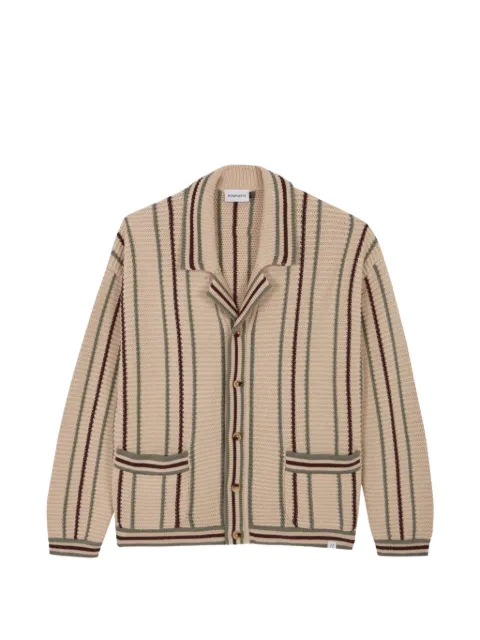 NOWADAYS vertical-stripe notched-collar cardigan Neutrals NAM0207D1